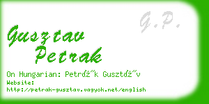 gusztav petrak business card